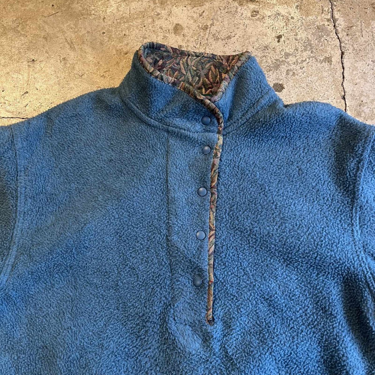 画像9: 【L.L.BEAN】CERULEAN BLUE COLOR SNAP BUTTON FLEECE L/S TOPS / Ladies L  (9)