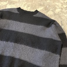 画像4: BICOLOR BORDER PATTERN WOOL KNIT SWEATER / Mens XL (4)