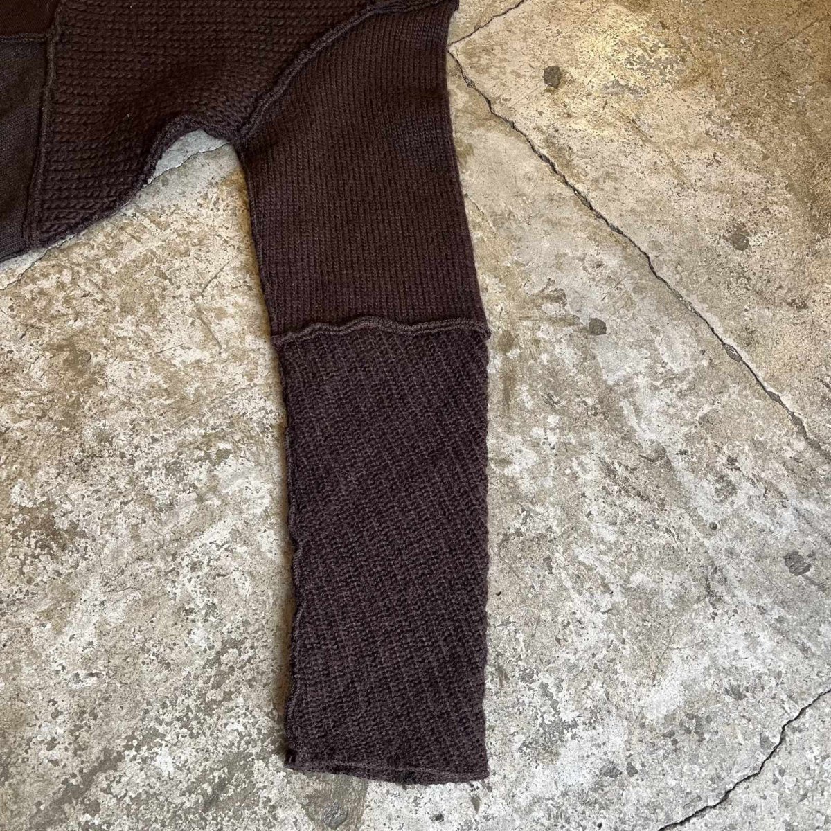 画像5: POINT BUTTON PATCHWORK DESIGN HALF NECK KNIT SWEATER / Ladies M (5)