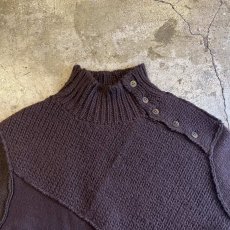 画像7: POINT BUTTON PATCHWORK DESIGN HALF NECK KNIT SWEATER / Ladies M (7)