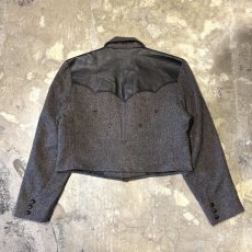 画像2: OLD LEATHER YOKE SHORT TAILORED JACKET / Mens L / MADE IN USA (2)