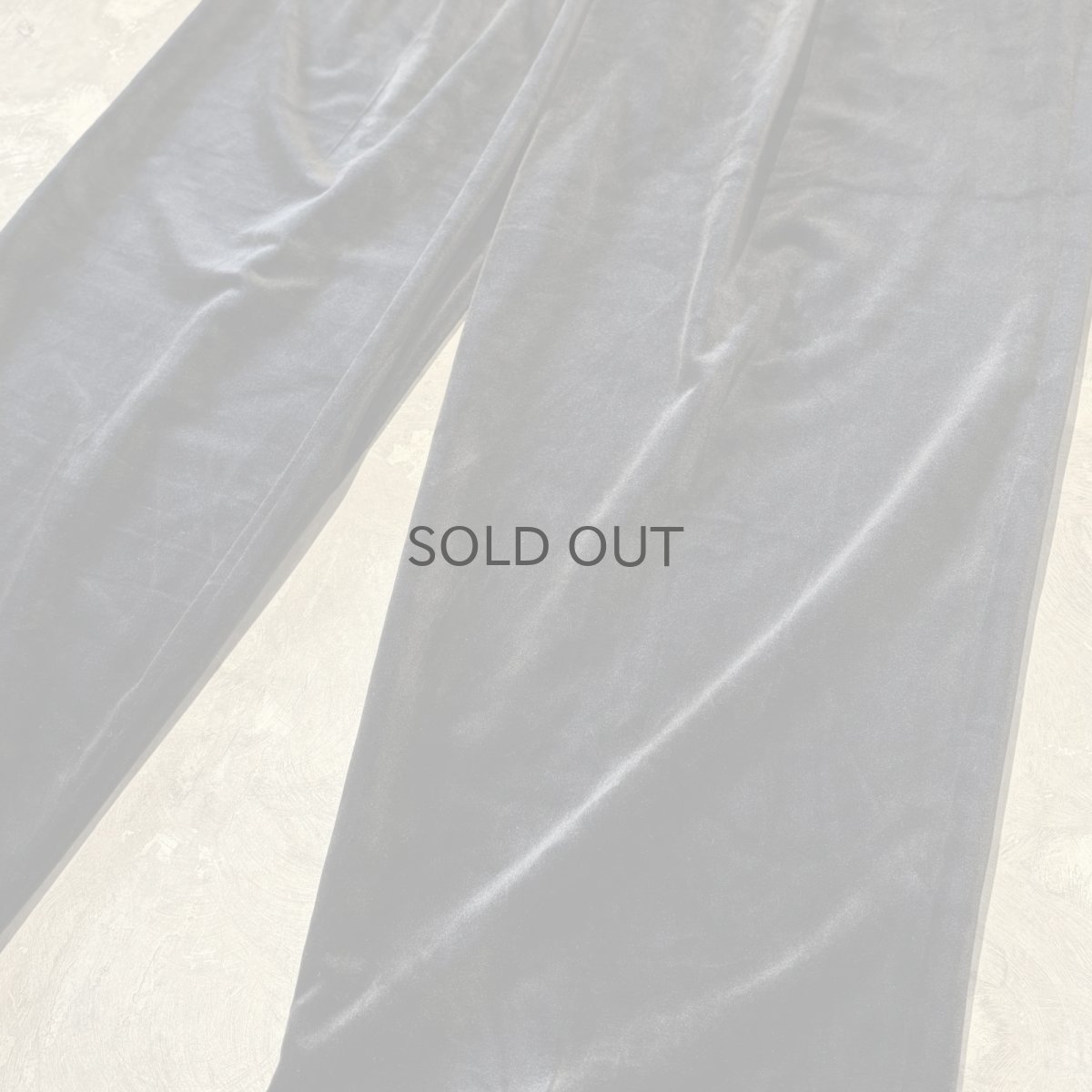 画像6: BLACK COLOR VELOUR WIDE SILHOUETTE SLACKS / W33 (6)