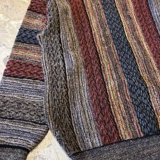 画像5: MULTI STRIPE PATTERN KNIT SWEATER / Mens L (5)