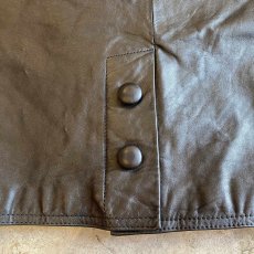 画像8: BLACK COLOR SHOULDER GATHER DESIGN LEATHER TAILORED JACKET / Ladies M~L (8)