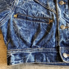 画像9: CHEMICAL WASH DESIGN SHORT DENIM JACKET / Ladies M (9)