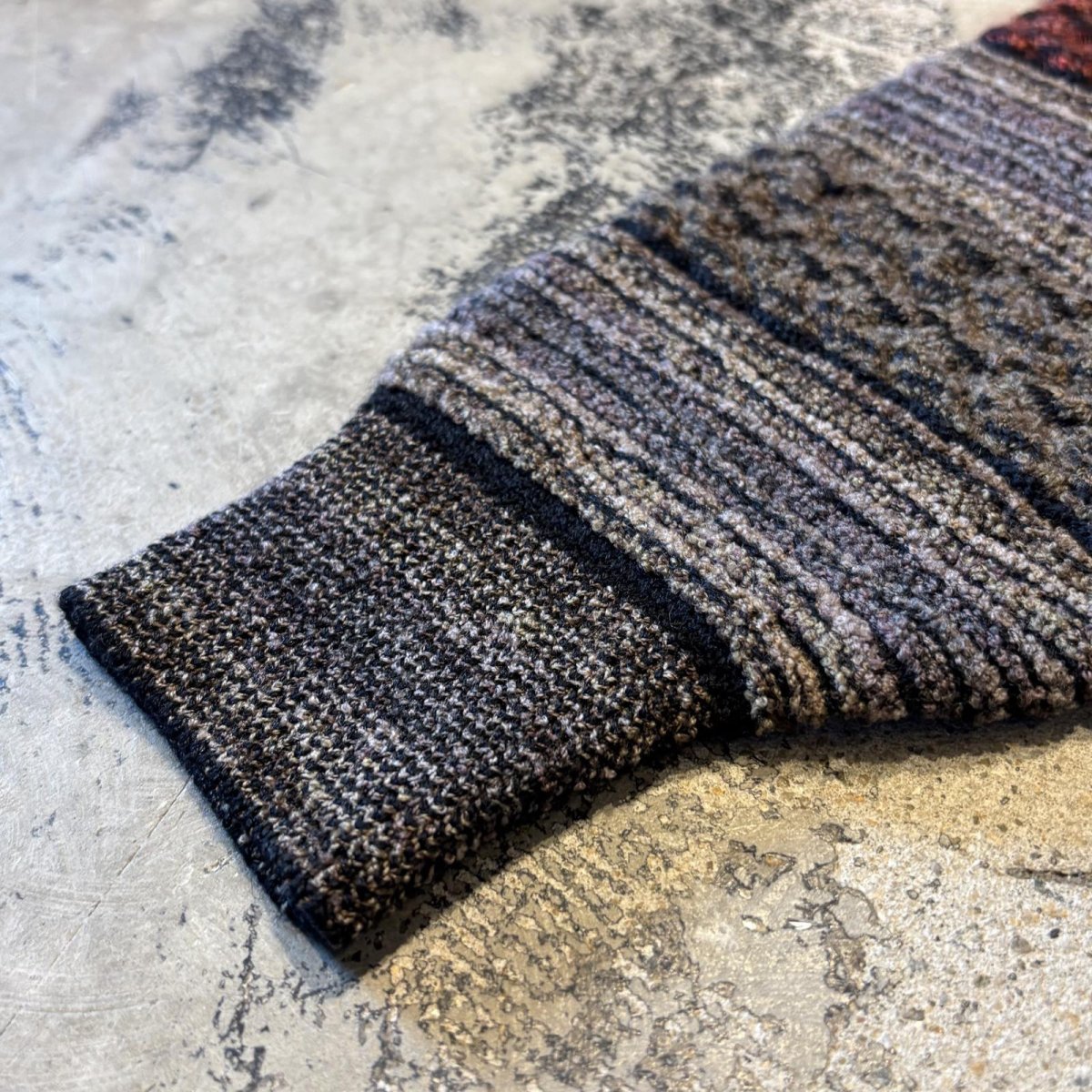 画像7: MULTI STRIPE PATTERN KNIT SWEATER / Mens L (7)