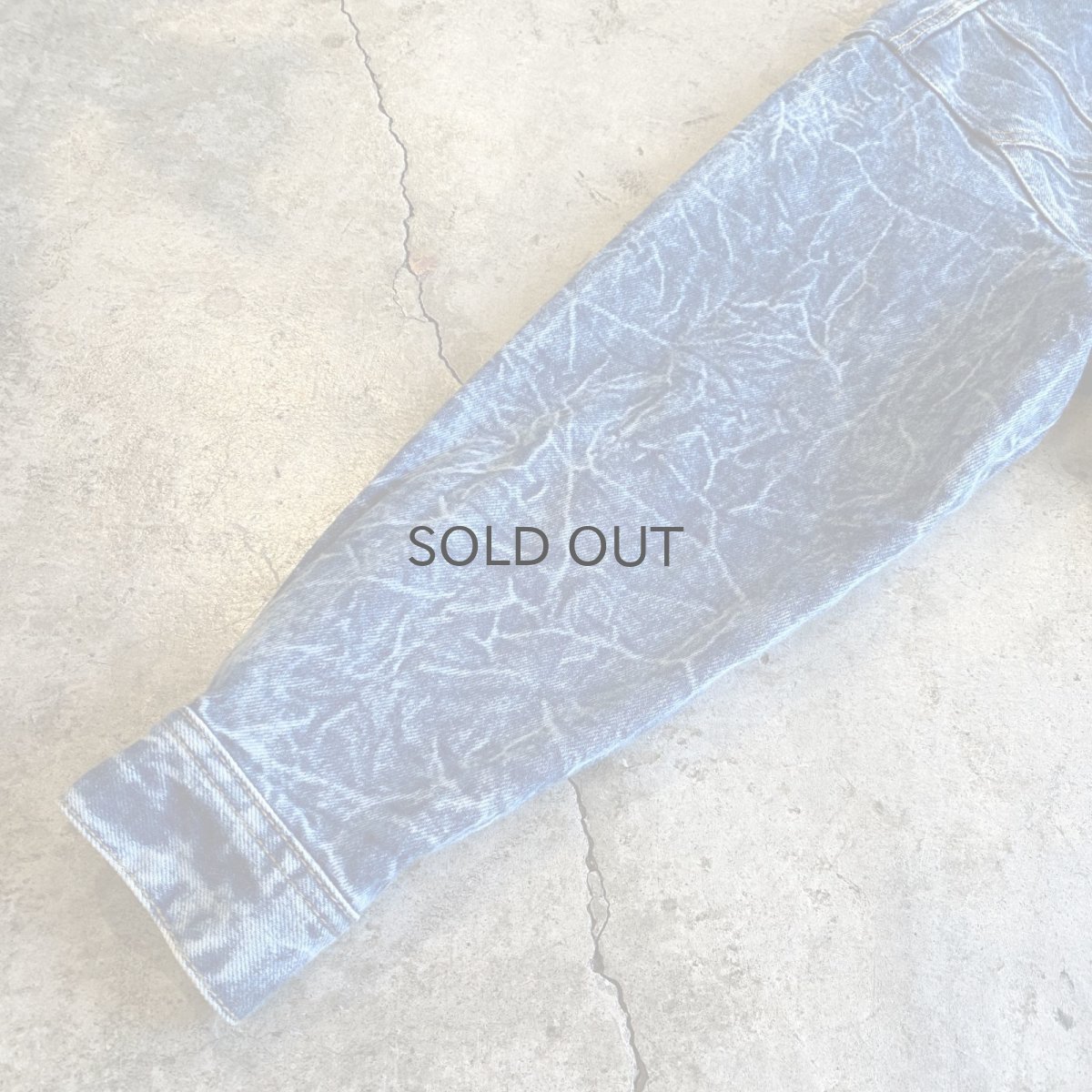 画像6: CHEMICAL WASH DESIGN SHORT DENIM JACKET / Ladies M (6)