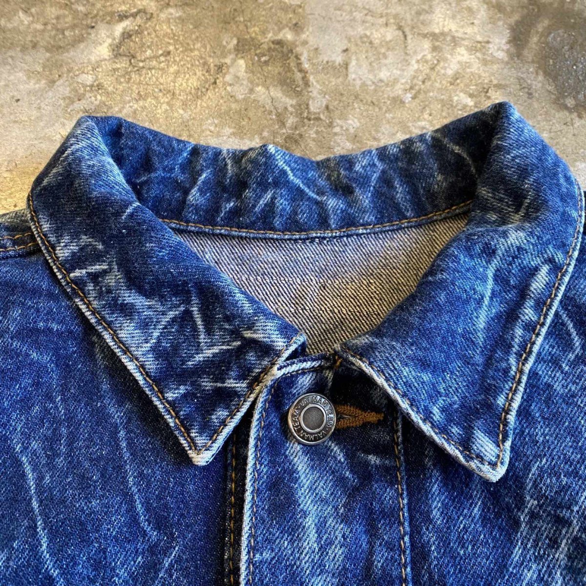 画像5: CHEMICAL WASH DESIGN SHORT DENIM JACKET / Ladies M (5)