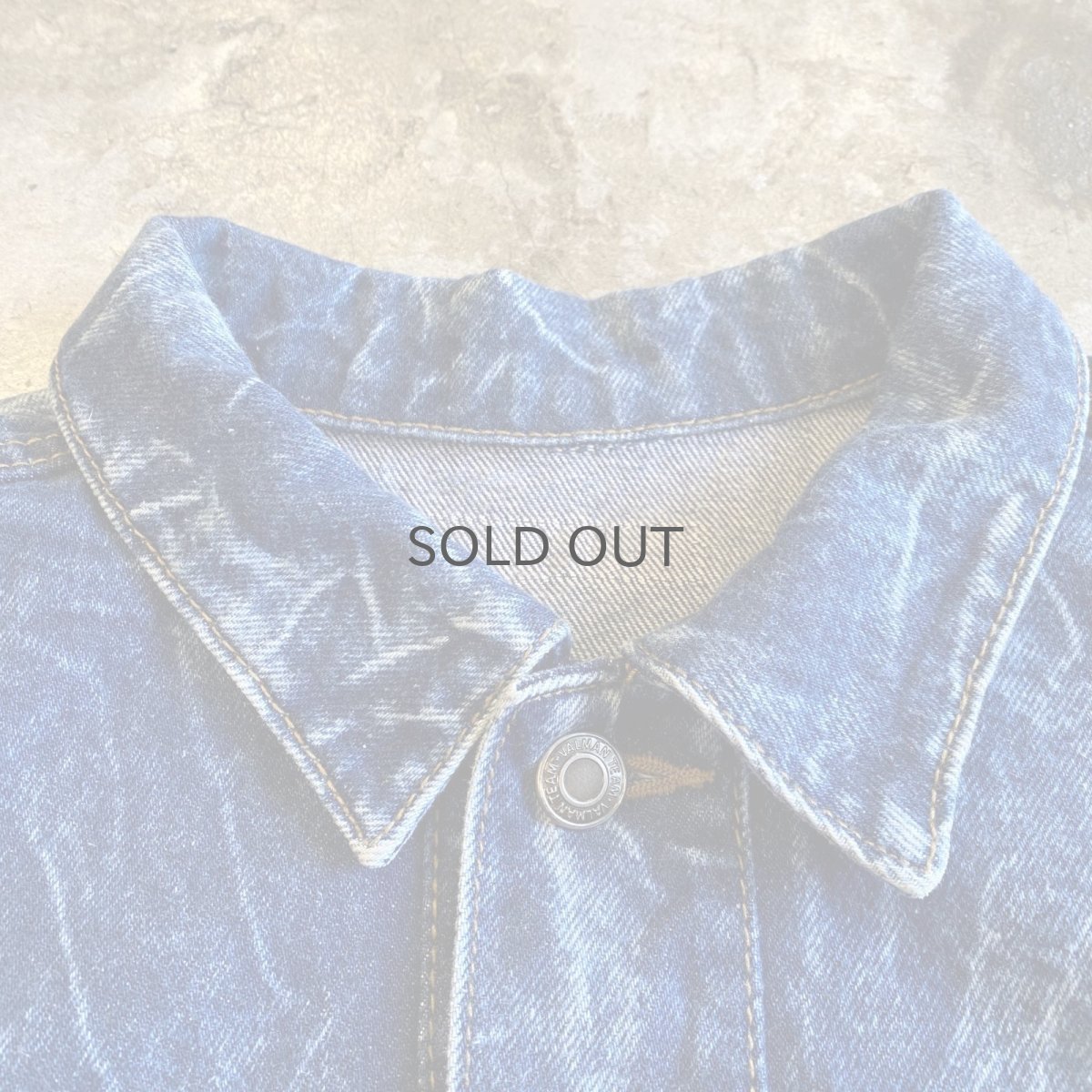 画像5: CHEMICAL WASH DESIGN SHORT DENIM JACKET / Ladies M (5)