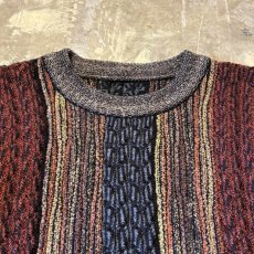 画像10: MULTI STRIPE PATTERN KNIT SWEATER / Mens L (10)