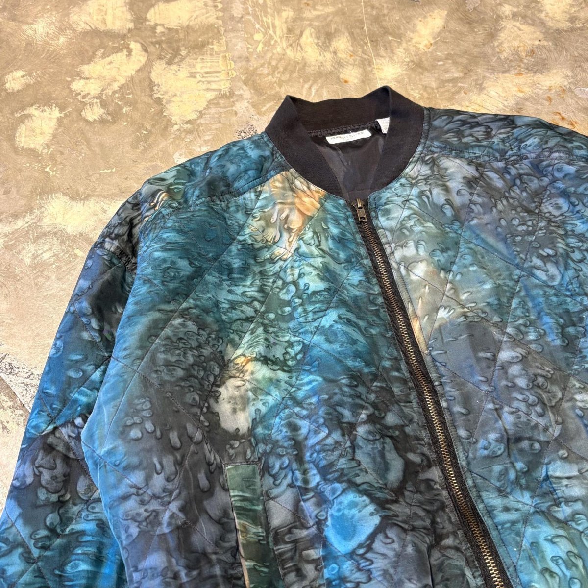 画像3: ALL OVER ARTISTIC PATTERN ZIP UP SILK JACKET / Mens S(L) (3)