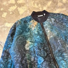 画像3: ALL OVER ARTISTIC PATTERN ZIP UP SILK JACKET / Mens S(L) (3)