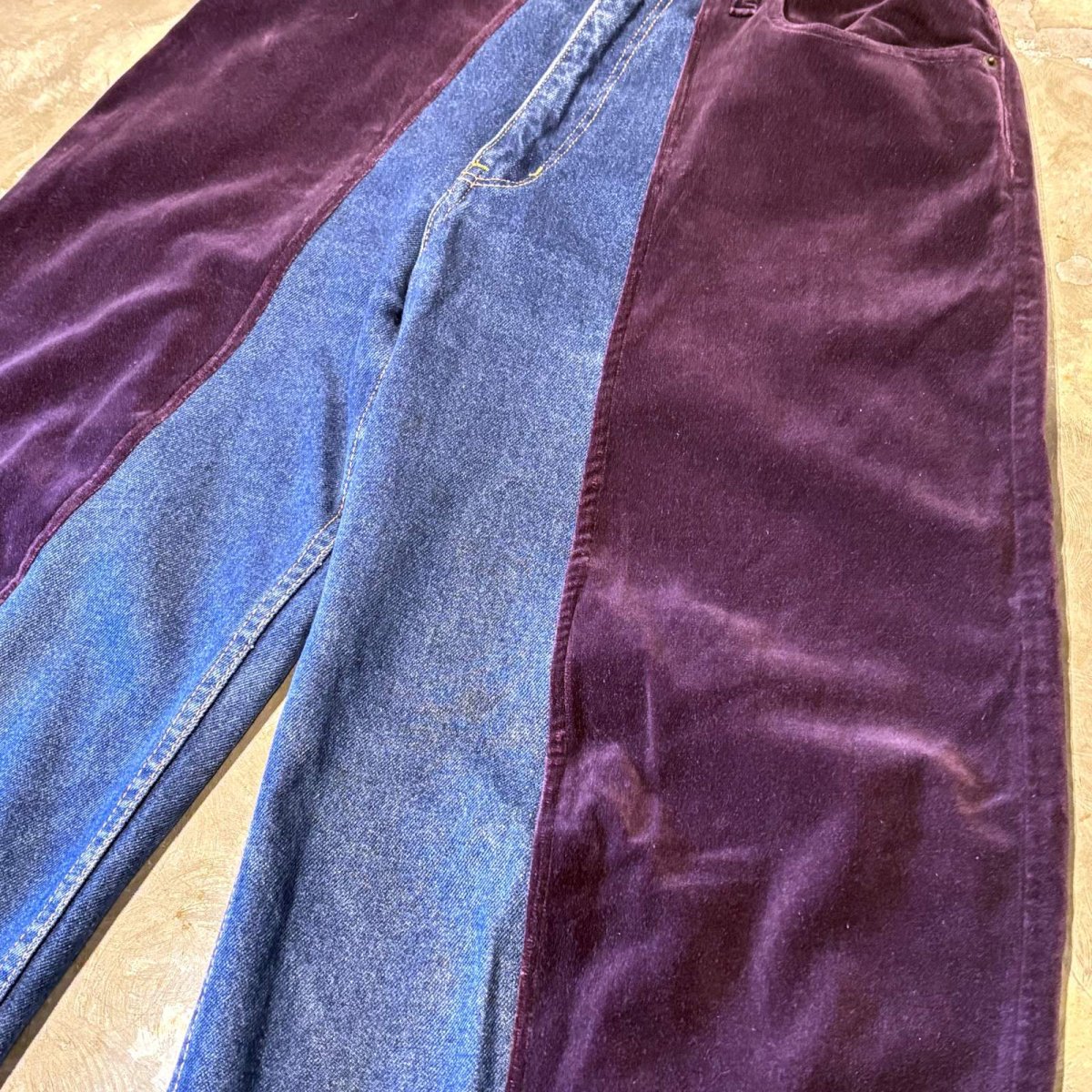 画像4: 【Wiz&Witch】"UNITED" TWINS VELOUR DENIM PANTS / OS (4)