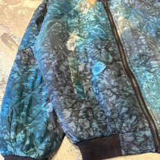画像5: ALL OVER ARTISTIC PATTERN ZIP UP SILK JACKET / Mens S(L) (5)