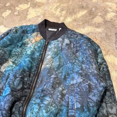画像4: ALL OVER ARTISTIC PATTERN ZIP UP SILK JACKET / Mens S(L) (4)