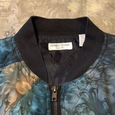 画像10: ALL OVER ARTISTIC PATTERN ZIP UP SILK JACKET / Mens S(L) (10)