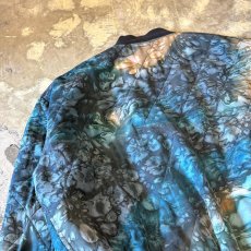 画像9: ALL OVER ARTISTIC PATTERN ZIP UP SILK JACKET / Mens S(L) (9)