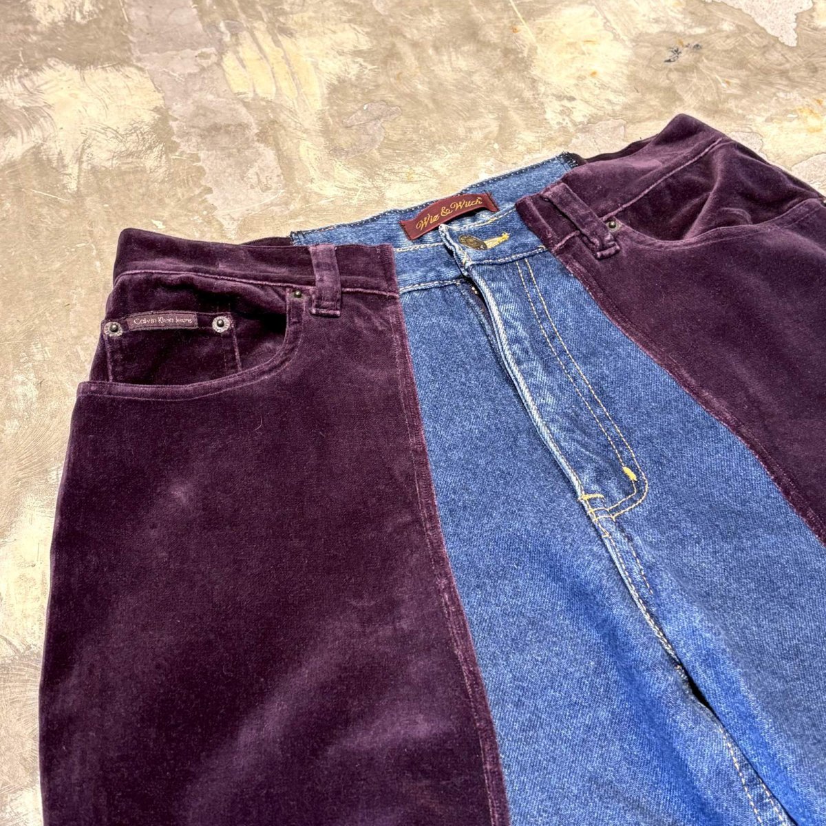 画像3: 【Wiz&Witch】"UNITED" TWINS VELOUR DENIM PANTS / OS (3)
