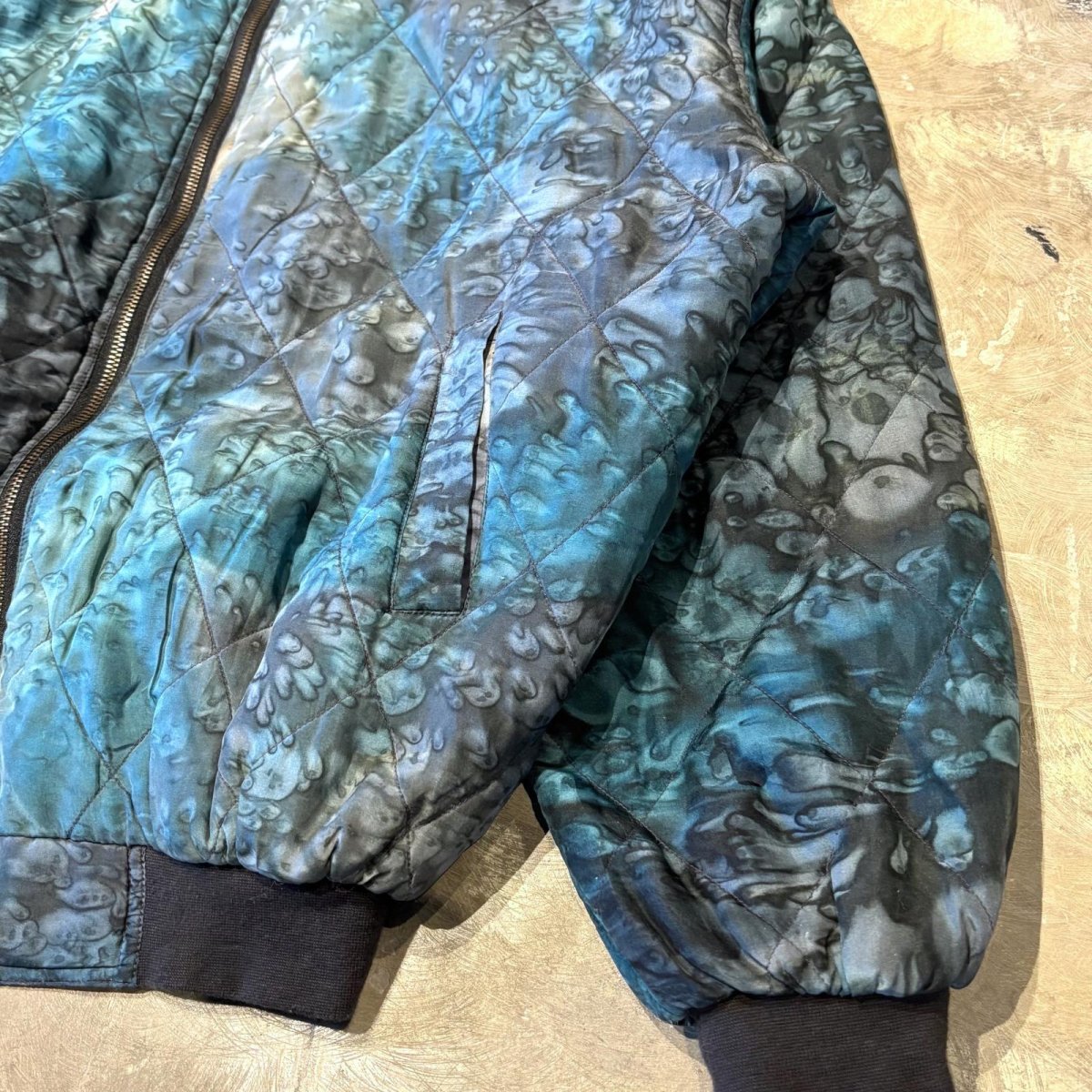 画像6: ALL OVER ARTISTIC PATTERN ZIP UP SILK JACKET / Mens S(L) (6)