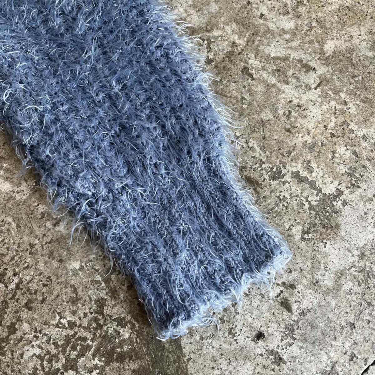 画像6: VISION BLUE COLOR OVER DESIGN SHAGGY KNIT L/S TOPS / Ladies L (6)