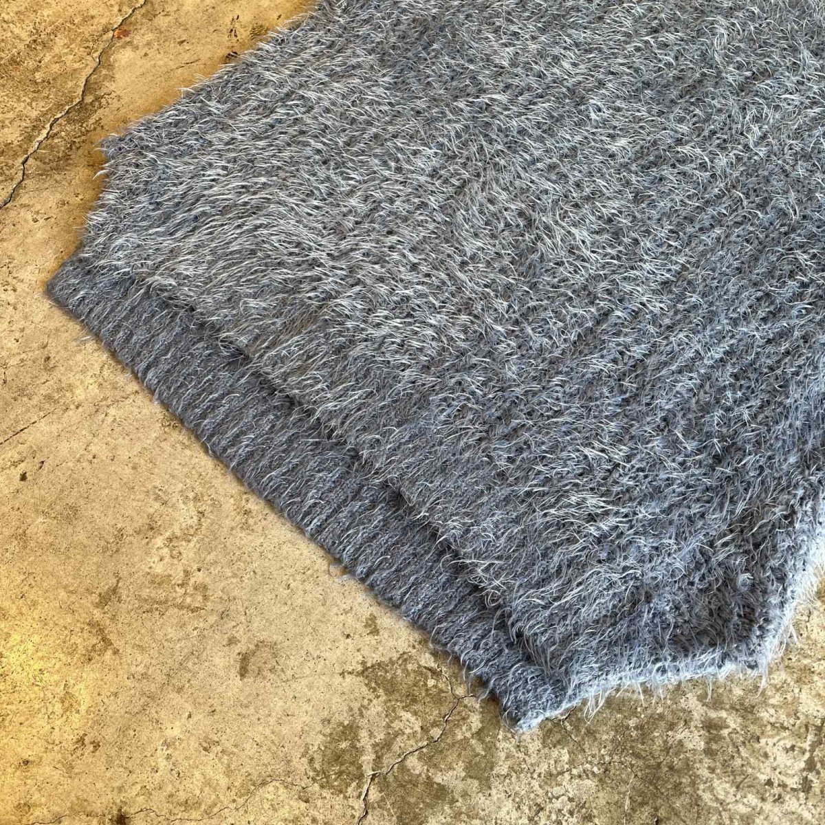 画像4: VISION BLUE COLOR OVER DESIGN SHAGGY KNIT L/S TOPS / Ladies L (4)