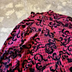 画像3: ALL OVER PATTERN HI-NECK ZIP UP VELOUR JACKET / Mens L (3)
