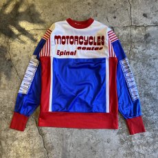 画像1: 【YAMAHA】3 COLOR PATTERN FLOCKY LOGO DESIGN MOTOCROSS L/S TOPS / Ladies M(1) / MADE IN FRANCE (1)