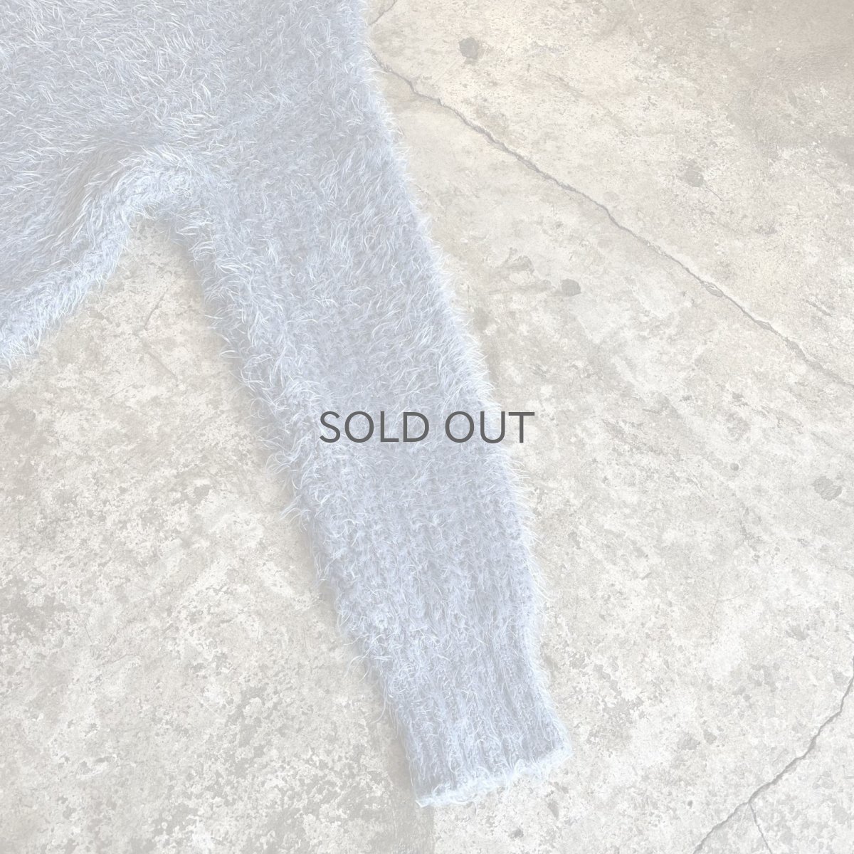 画像7: VISION BLUE COLOR OVER DESIGN SHAGGY KNIT L/S TOPS / Ladies L (7)