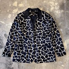 画像1: ALL OVER GIRAFFE PATTERN SILK TAILORED JACKET / Mens L (1)