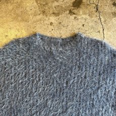 画像8: VISION BLUE COLOR OVER DESIGN SHAGGY KNIT L/S TOPS / Ladies L (8)