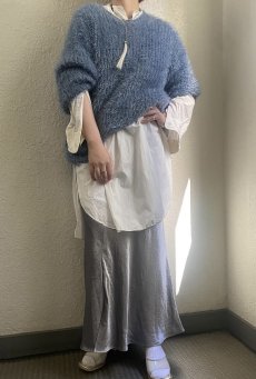 画像12: VISION BLUE COLOR OVER DESIGN SHAGGY KNIT L/S TOPS / Ladies L (12)