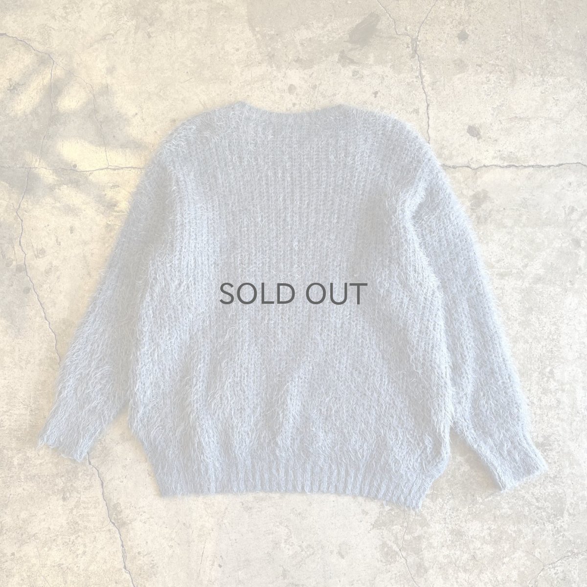 画像2: VISION BLUE COLOR OVER DESIGN SHAGGY KNIT L/S TOPS / Ladies L (2)