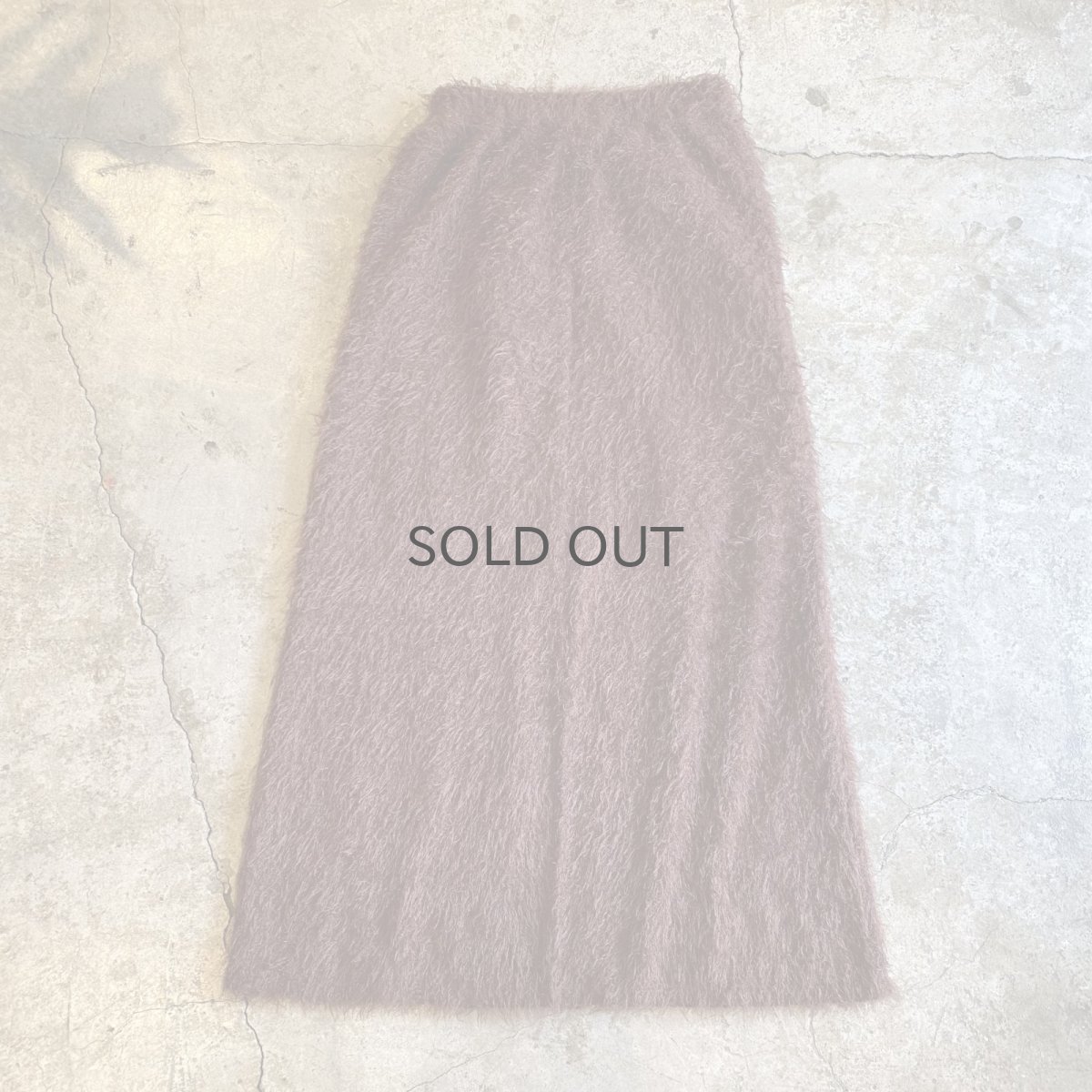 画像2: BROWN COLOR SHAGGY BACK SLIT LONG SKIRT / W24~W35 (2)