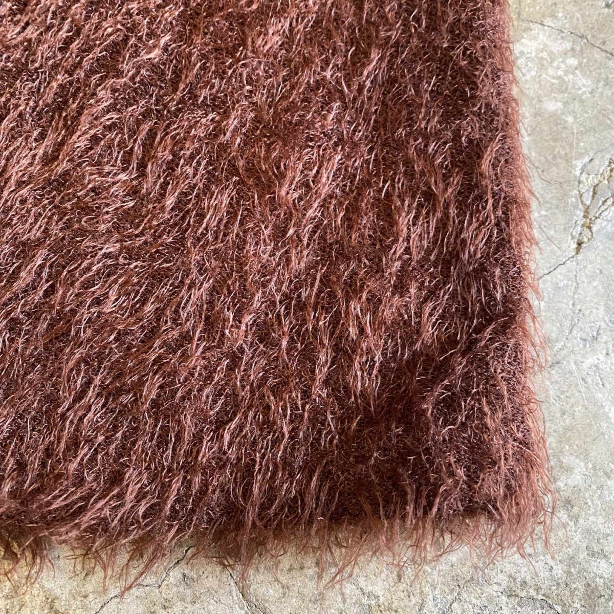 画像6: BROWN COLOR SHAGGY BACK SLIT LONG SKIRT / W24~W35 (6)