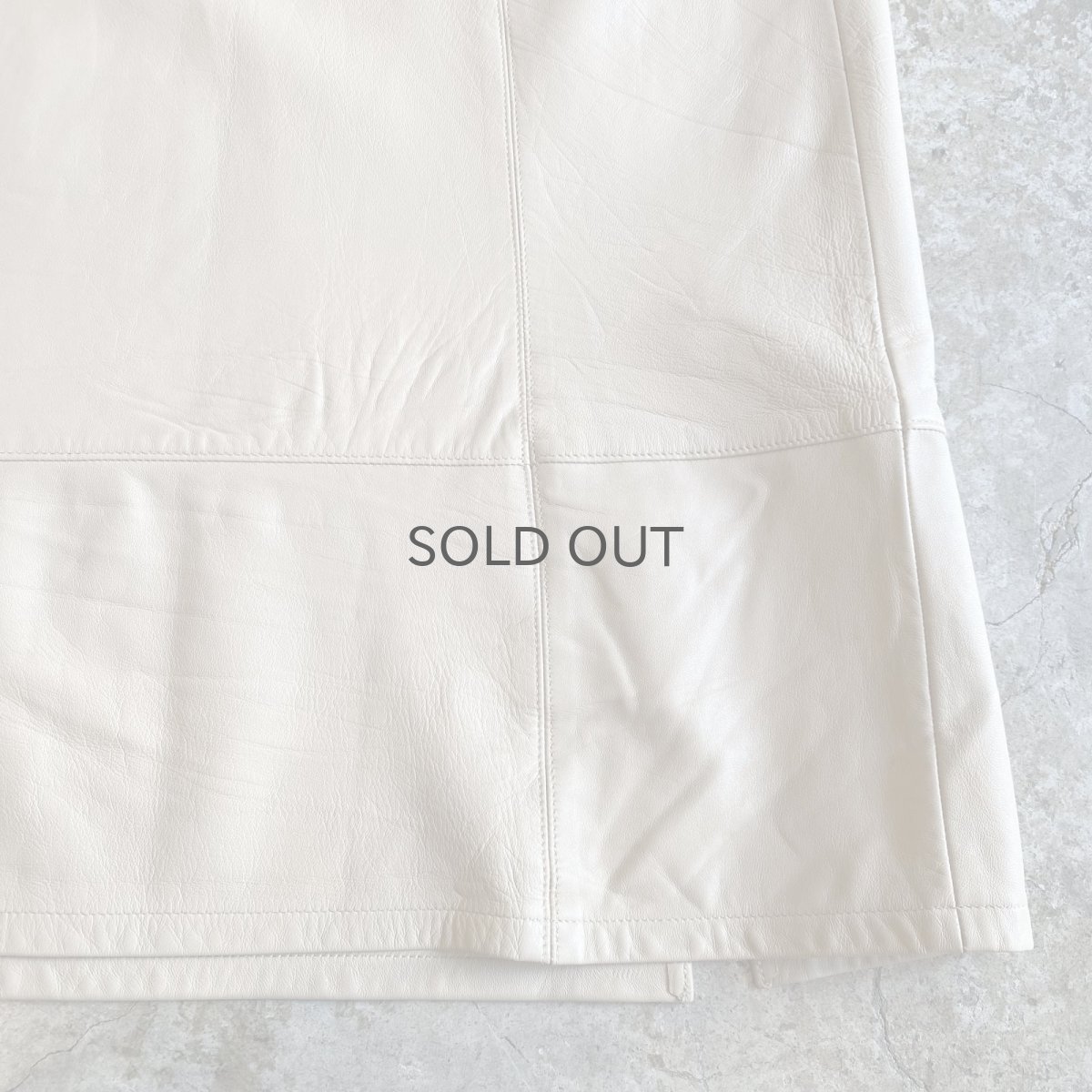 画像10: DESIGN 2SLIT LEATHER LONG SKIRT / W27 (10)