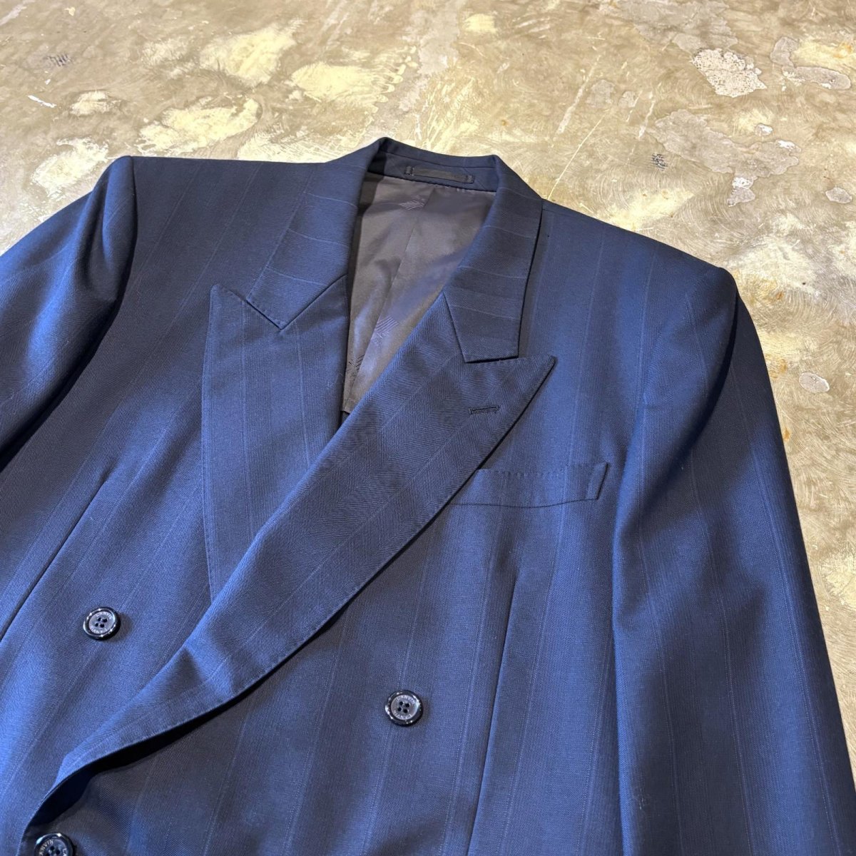 画像4: 【LANVIN】STRIPE PATTERN DOUBLE BREASTED TAILORED JACKET / Mens L (4)