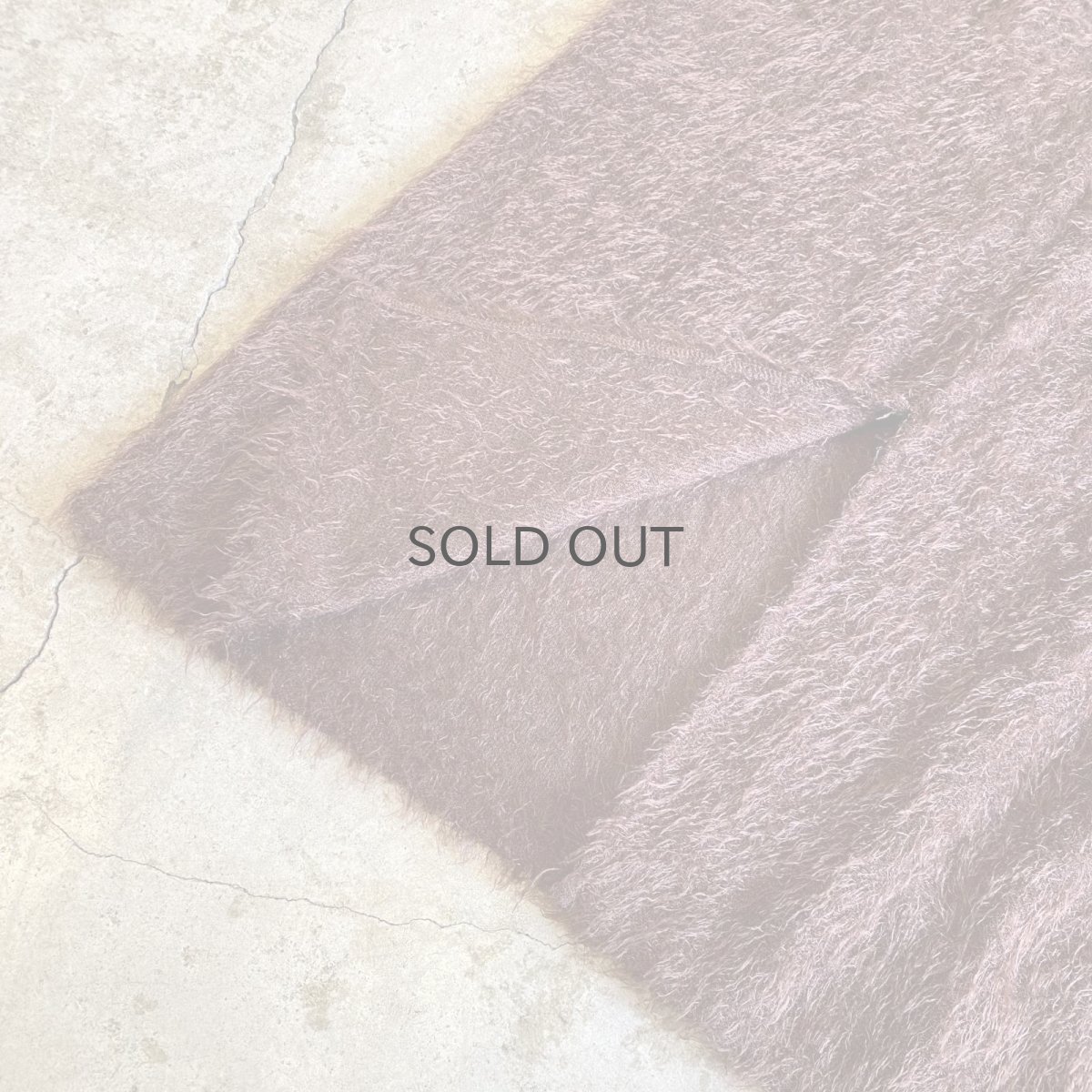 画像8: BROWN COLOR SHAGGY BACK SLIT LONG SKIRT / W24~W35 (8)