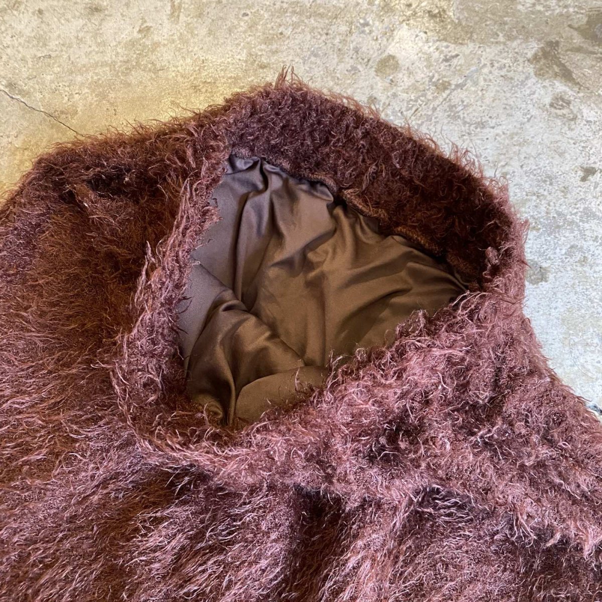 画像5: BROWN COLOR SHAGGY BACK SLIT LONG SKIRT / W24~W35 (5)