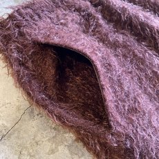 画像4: BROWN COLOR SHAGGY BACK SLIT LONG SKIRT / W24~W35 (4)