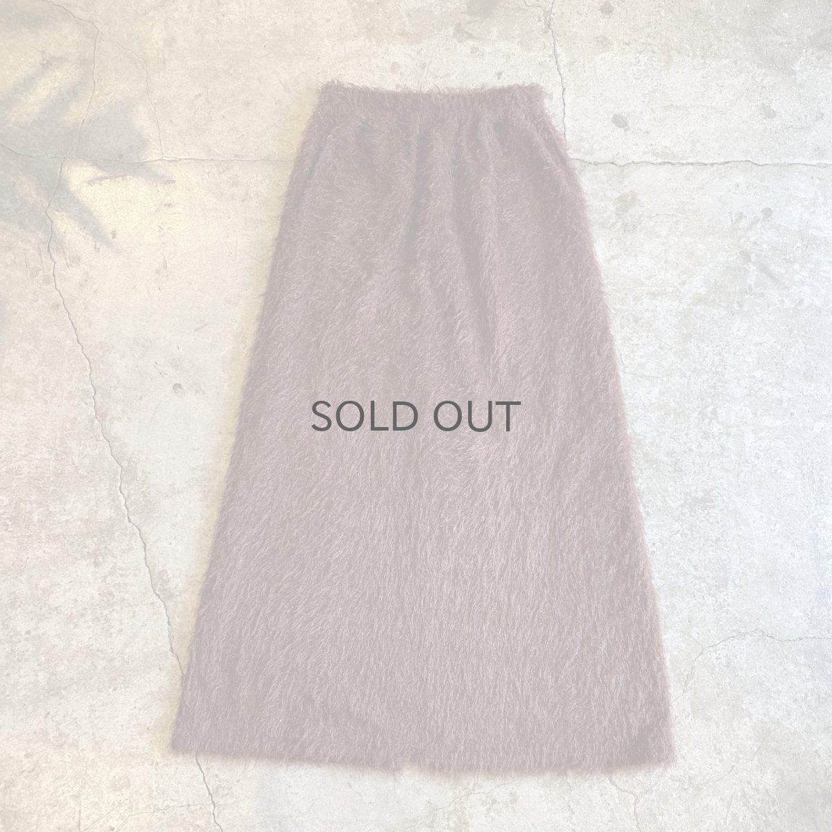 画像1: BROWN COLOR SHAGGY BACK SLIT LONG SKIRT / W24~W35 (1)
