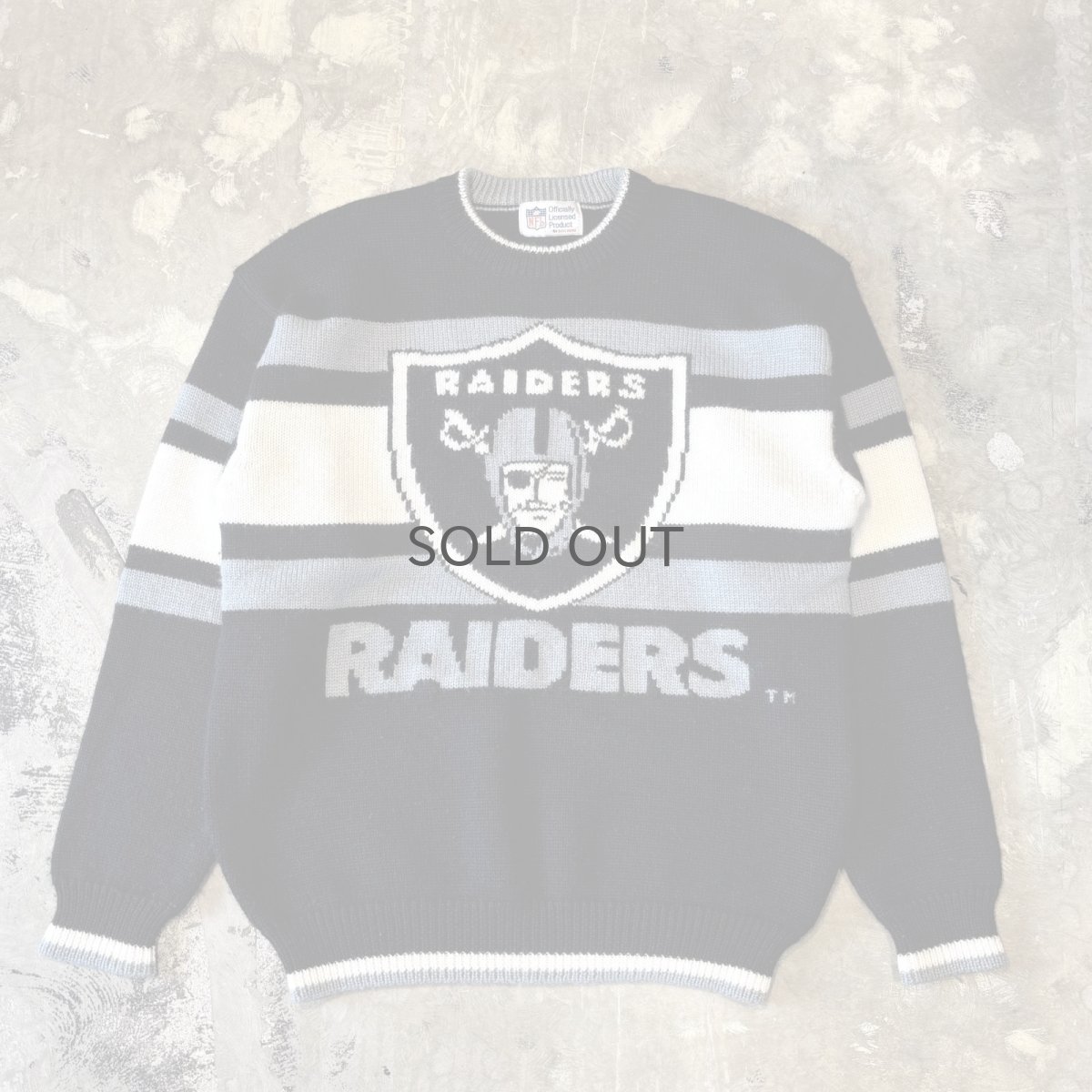 画像1: "RAIDERS" LOGO FRONT WOOL KNIT SWEATER / Mens L (1)