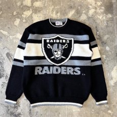 画像1: "RAIDERS" LOGO FRONT WOOL KNIT SWEATER / Mens L (1)