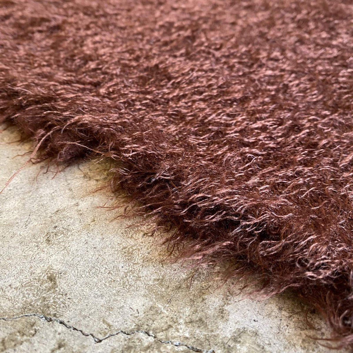 画像10: BROWN COLOR SHAGGY BACK SLIT LONG SKIRT / W24~W35 (10)