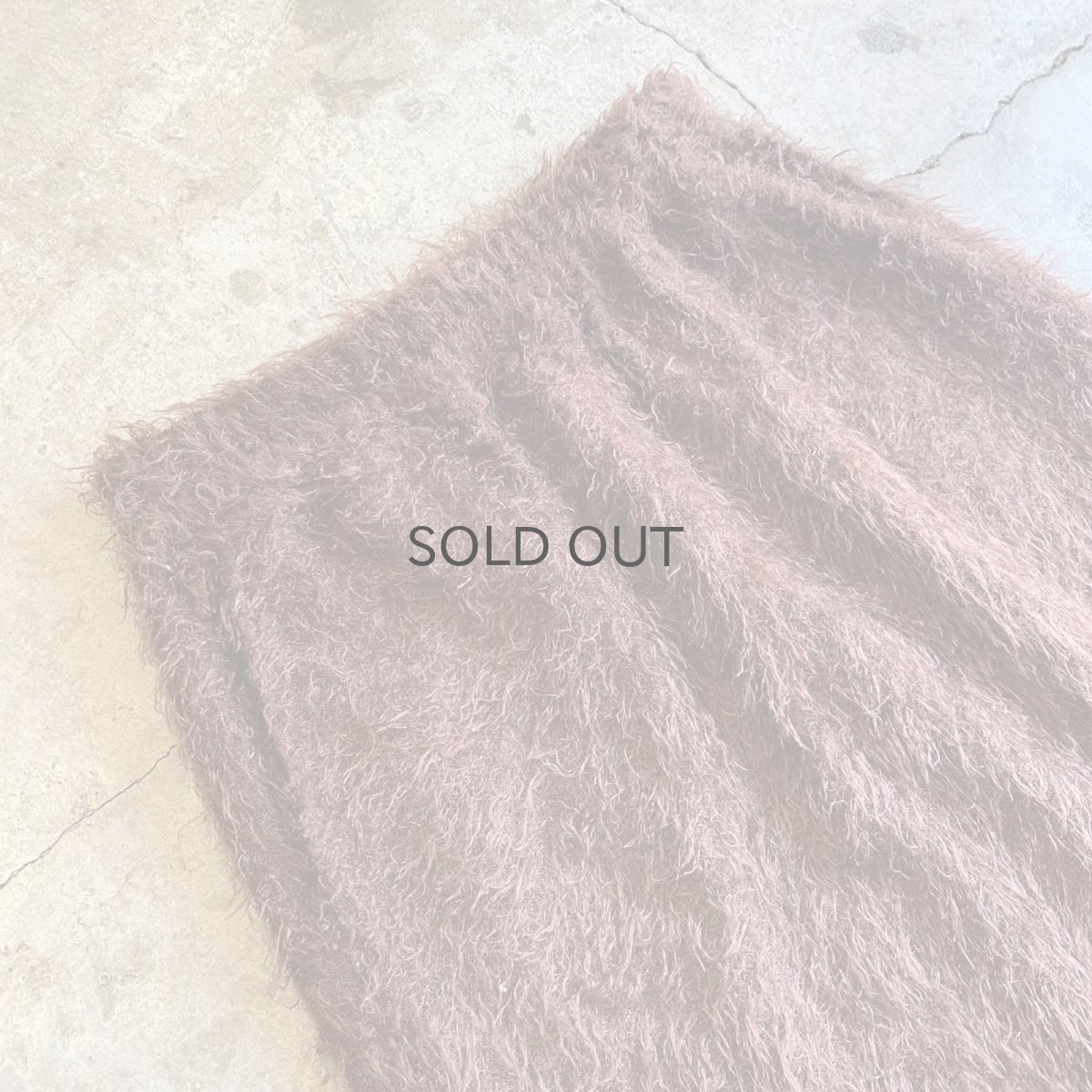 画像3: BROWN COLOR SHAGGY BACK SLIT LONG SKIRT / W24~W35 (3)