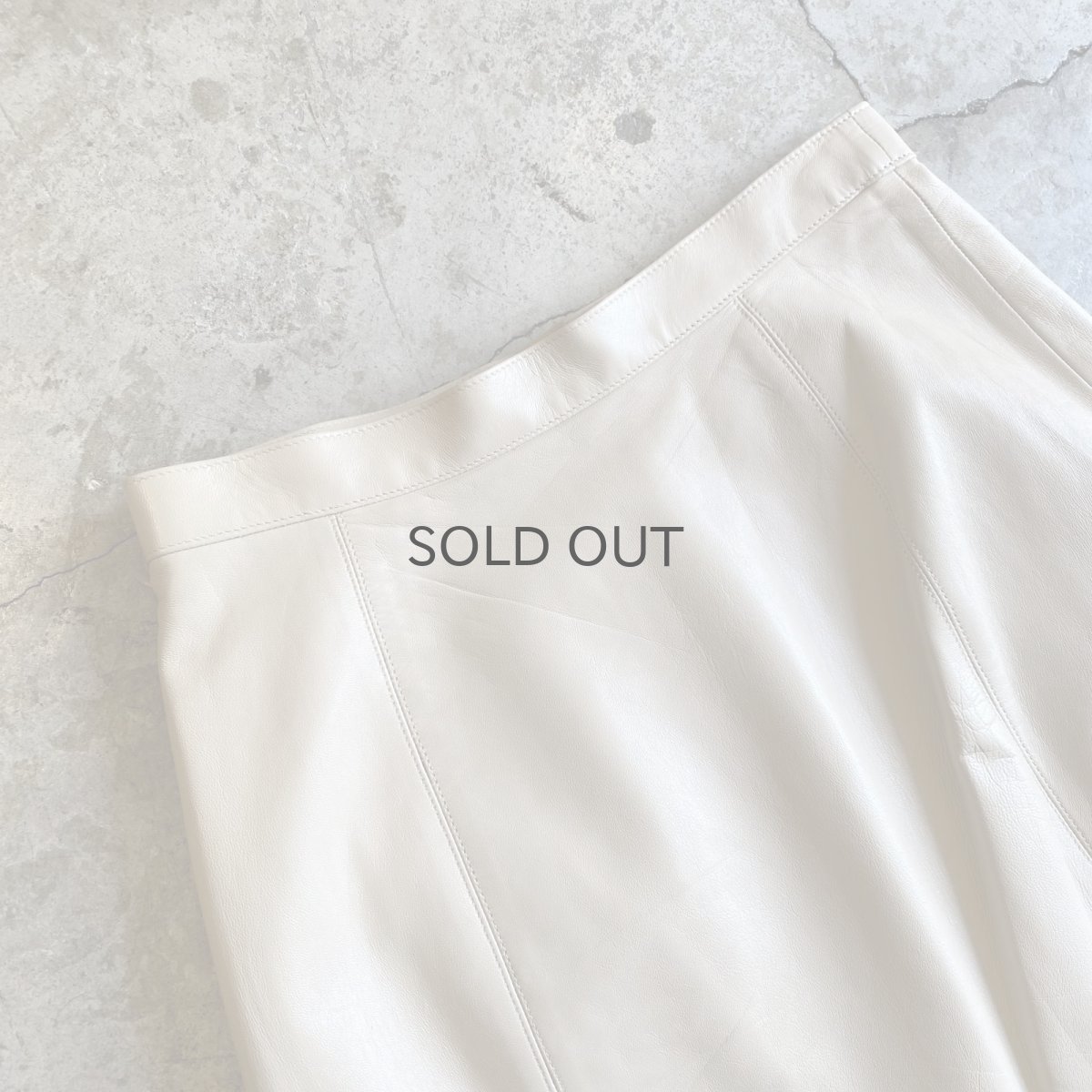 画像9: DESIGN 2SLIT LEATHER LONG SKIRT / W27 (9)