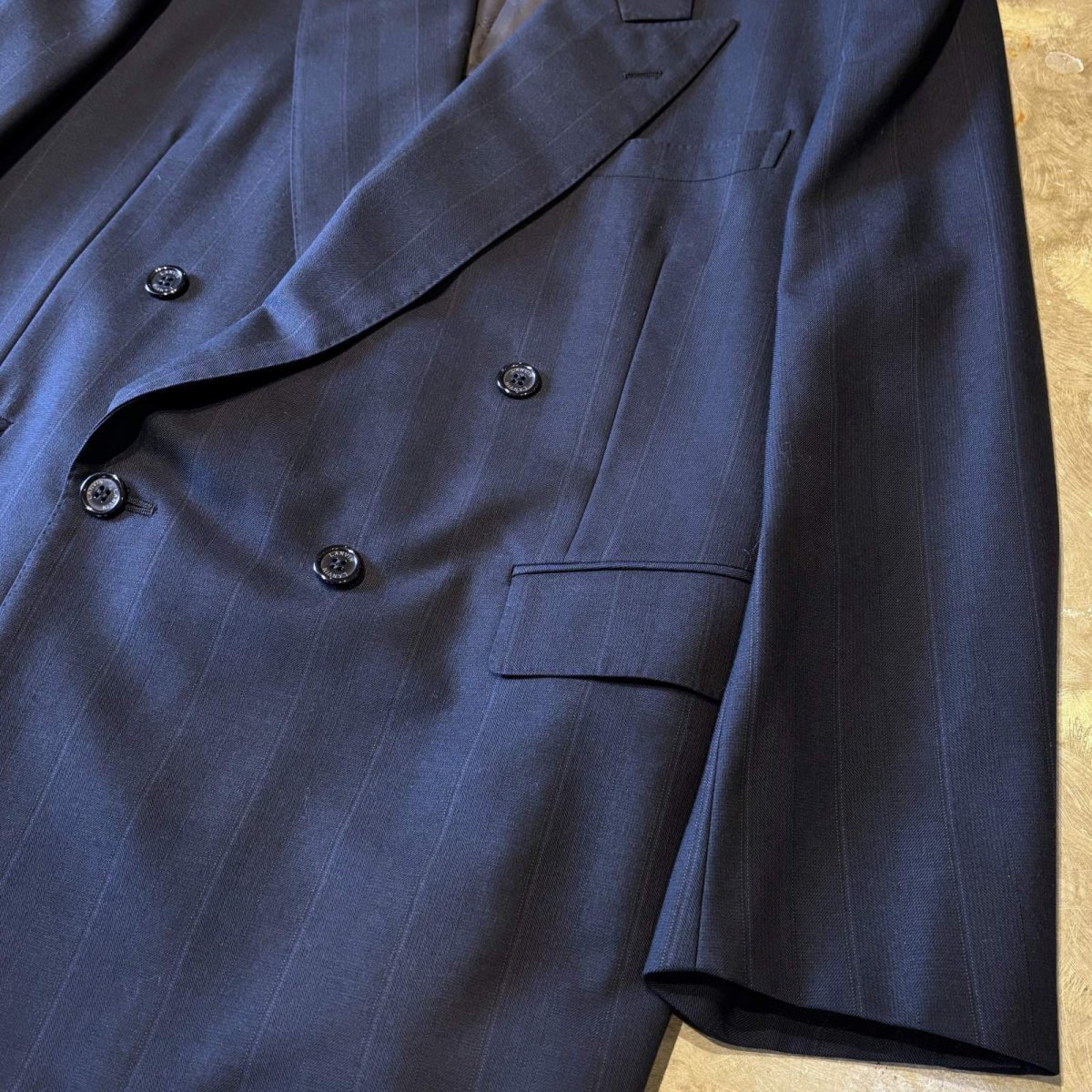 画像6: 【LANVIN】STRIPE PATTERN DOUBLE BREASTED TAILORED JACKET / Mens L (6)