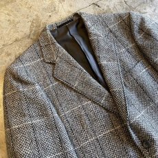画像3: 2TONE COLOR HERRINGBONE PATTERN DESIGN TAILORED JACKET / Ladies L  (3)