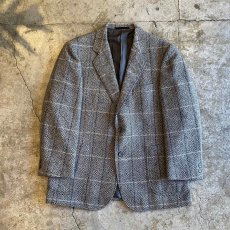 画像1: 2TONE COLOR HERRINGBONE PATTERN DESIGN TAILORED JACKET / Ladies L  (1)