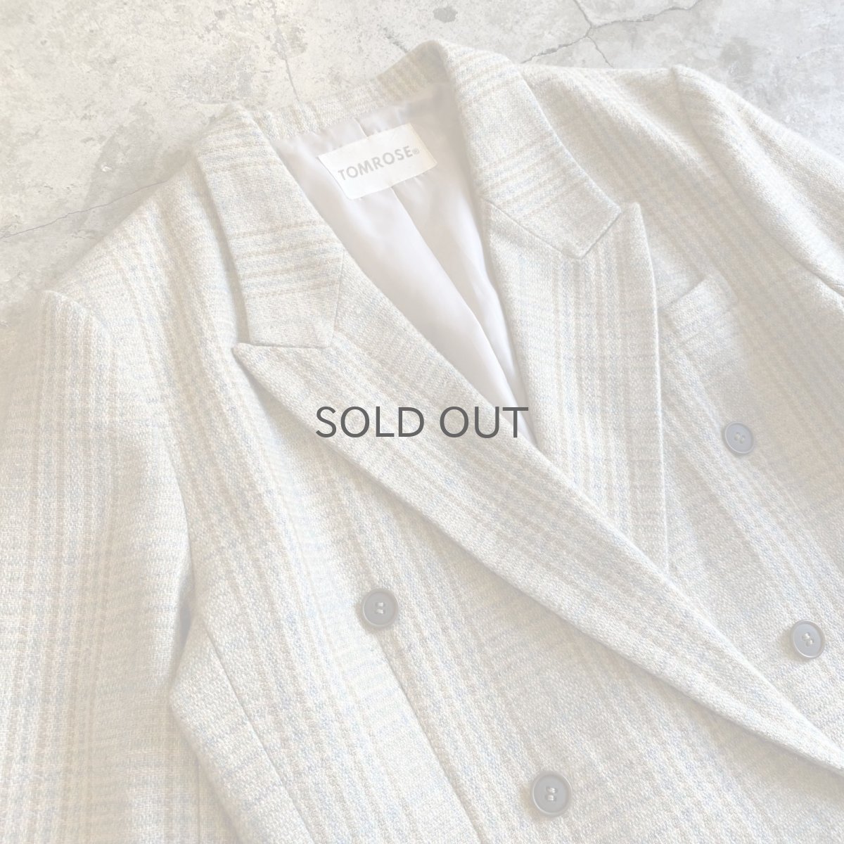 画像3: PALE TONE CHECK PATTERN DESIGN DOUBLE JACKET / Ladies M  (3)