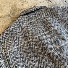 画像8: 2TONE COLOR HERRINGBONE PATTERN DESIGN TAILORED JACKET / Ladies L  (8)